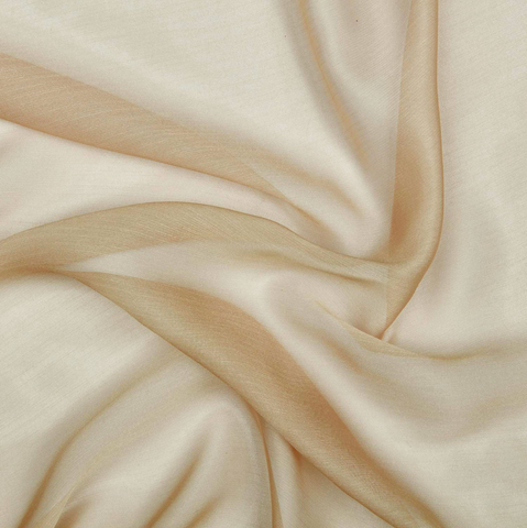 Iridescent chiffon in champagne from zelouf fabrics