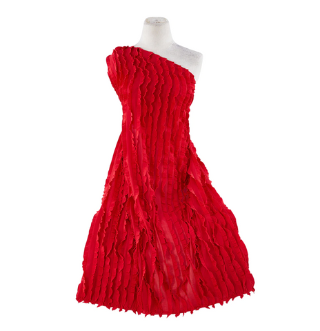 Zelouf Willow Ruffle Fabric in red