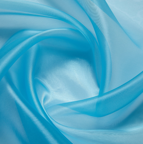 zelouf solid mirror organza in turquoise 