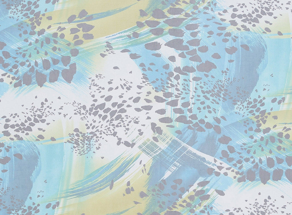 CITRUS/TEAL | 9757-631 - ABSTRACT BRUSH STROKE PRINT ON MJC - Zelouf Fabrics