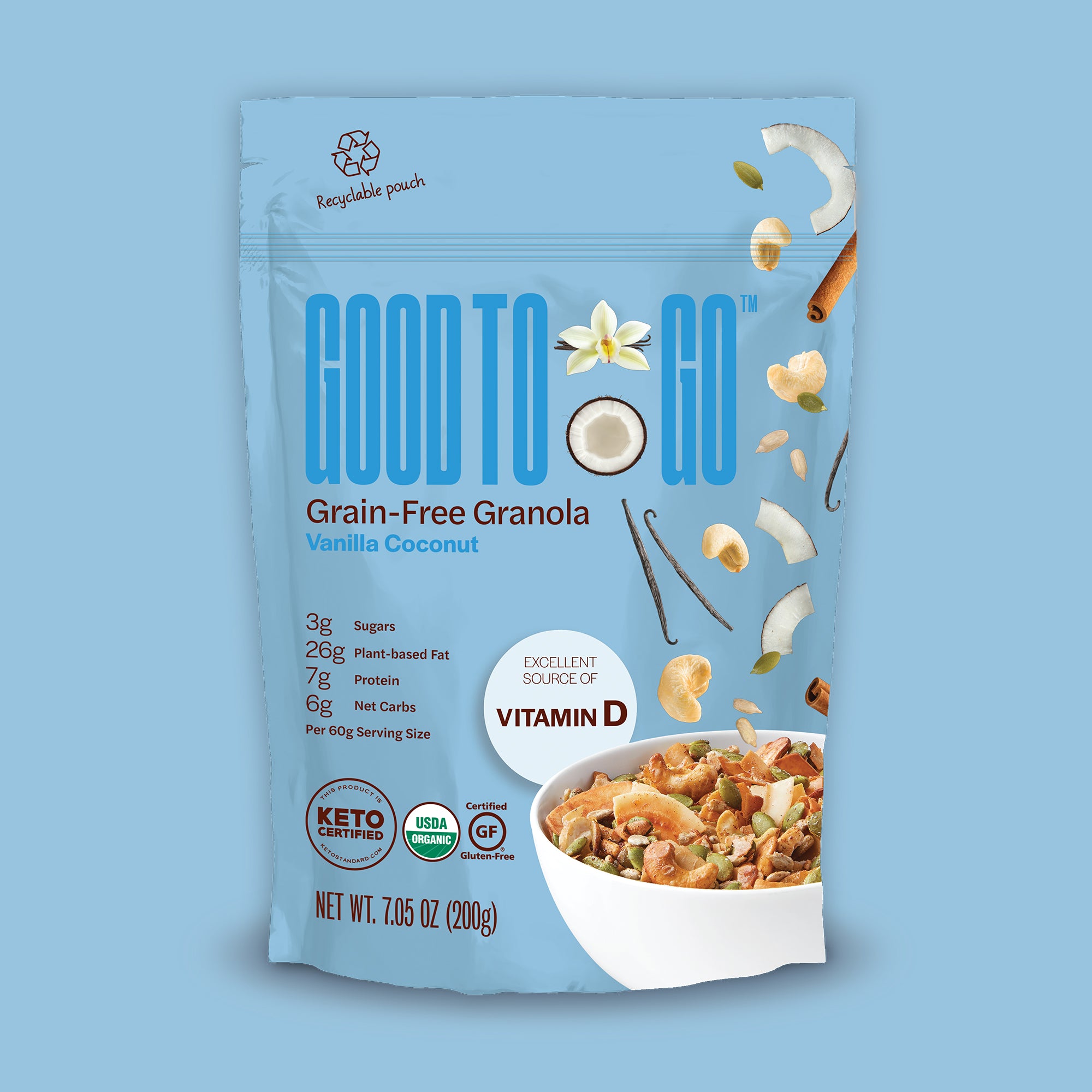 Vanilla Coconut Grain-Free Granola, 1 Pouch (200 grams)