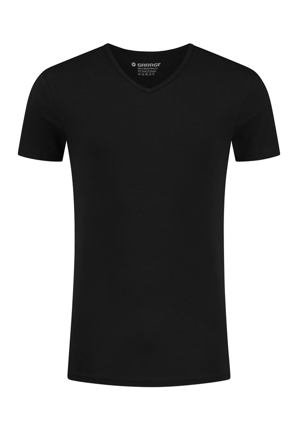 BODYFIT T-shirt V-neck - Black – Garage