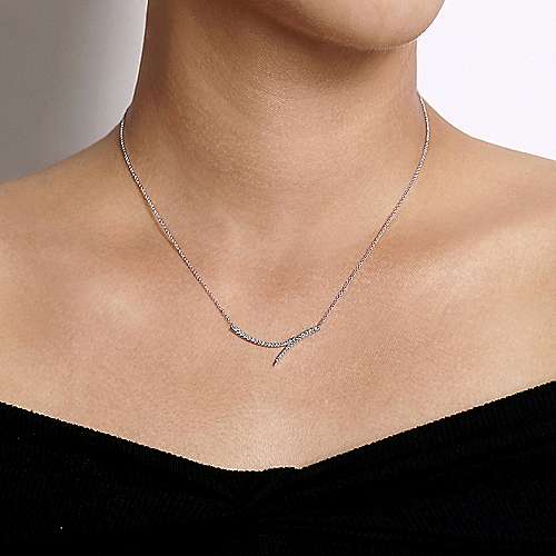 Curved shop diamond necklace