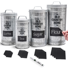 Saratoga Home Galvanized Canisters set