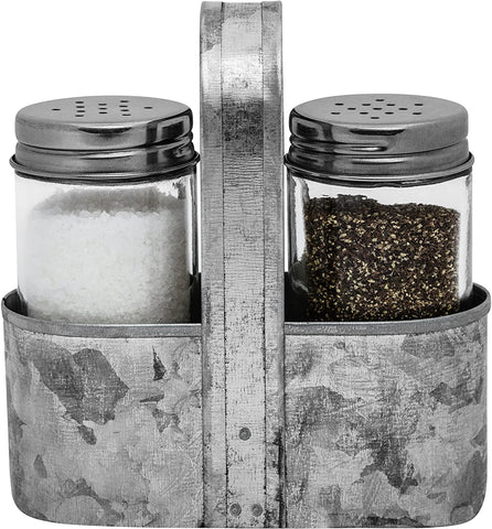 Saratoga Home Galvanized Salt and Pepper Shakers Set