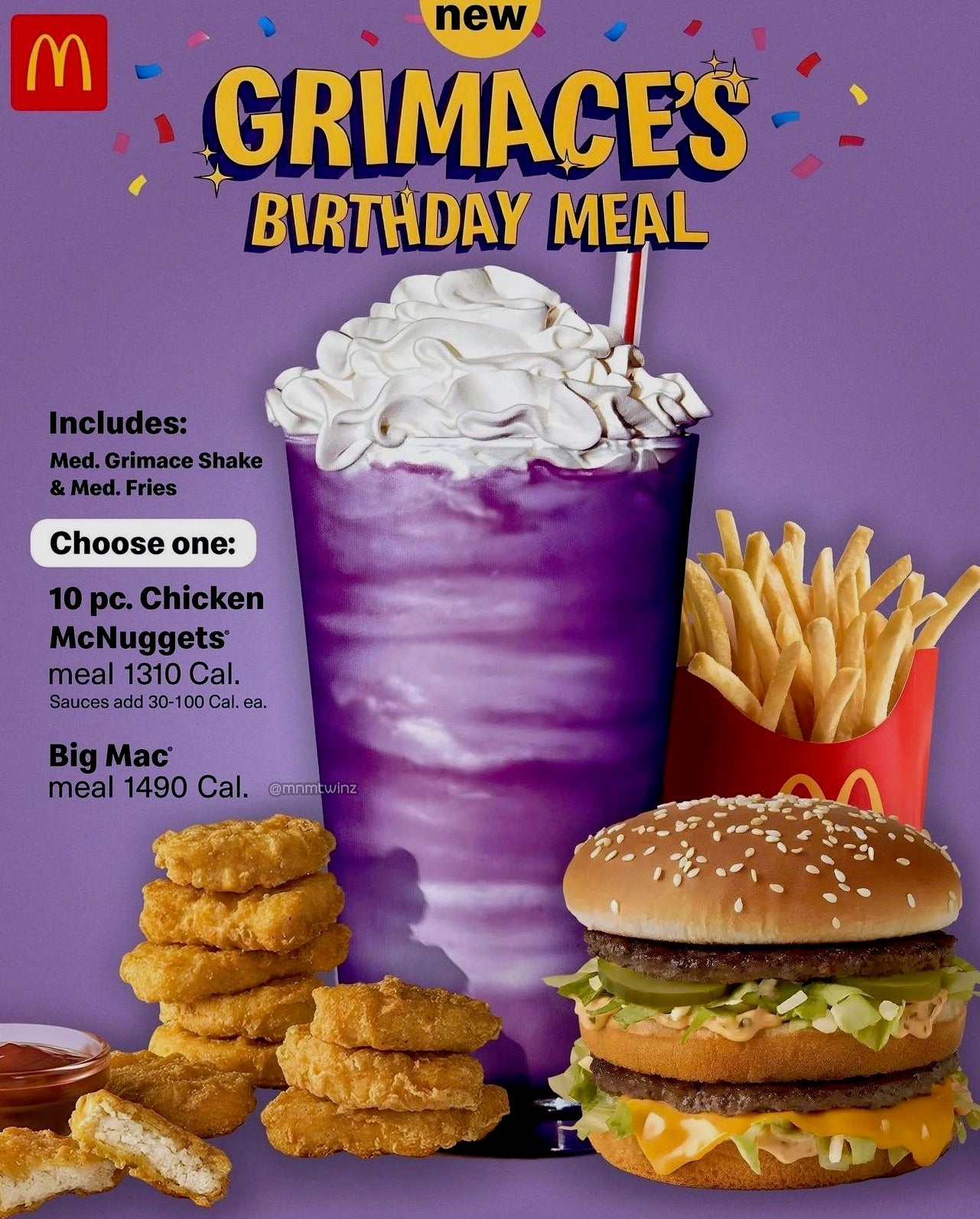 McDonald's Grimace's Birthday Meal Purple Shake