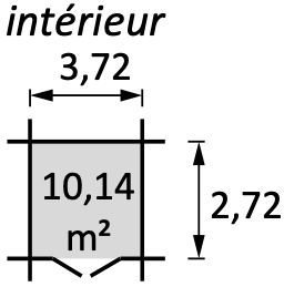 Dimension intérieur abri de jardin Valerian