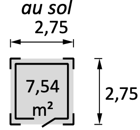 Dimension extérieur abri de jardin Paco