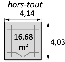 Dimension hors tout abri de jardin Vallauris