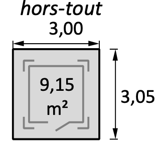 Dimension hors tout abri de jardin Paco