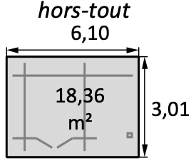 Dimension hors tout abri de jardin Eden