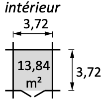 Dimension intérieur abri de jardin Vallauris