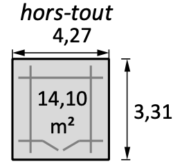 Dimension hors tout abri de jardin Frévent