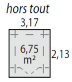 Dimension hors tout abri de jardin Flodova