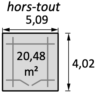 Dimension hors tout abri de jardin Floridan