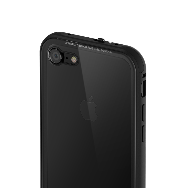 iGlass 一代 金屬邊框玻璃殼系列 iPhone 7/8 4.7" 玻璃手機殼－黑色