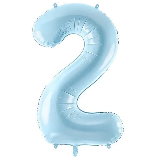 Folie ballon cijfer 2 blauw 86 cm