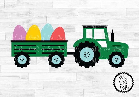 Download Tractor And Easter Eggs Svg Dxf Png Clip Art By Printsofpop
