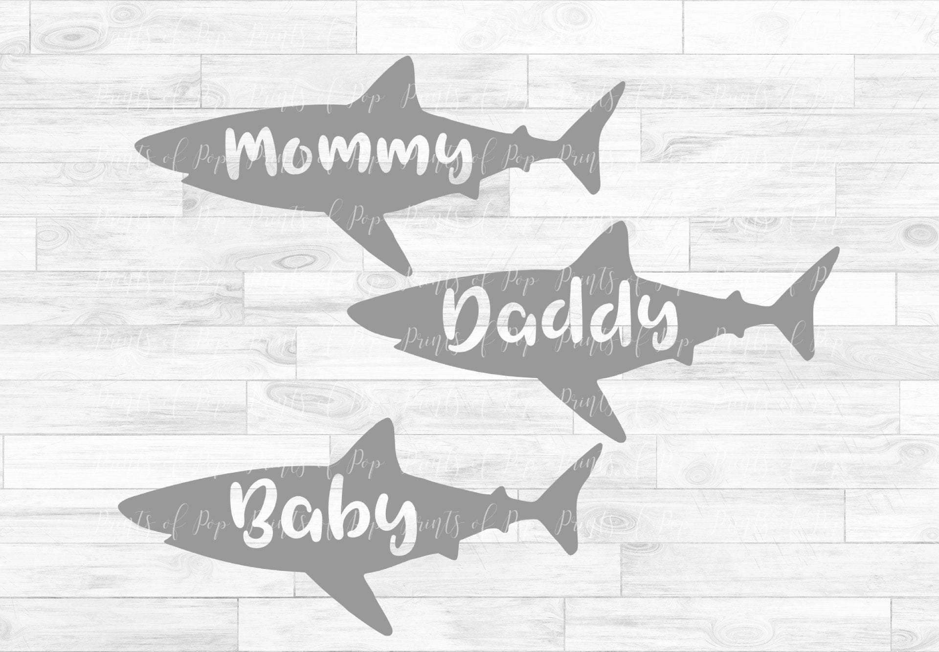 Baby Shark Mommy Shark Daddy Shark Svg Dxf Png Clip Art By Printsofpop