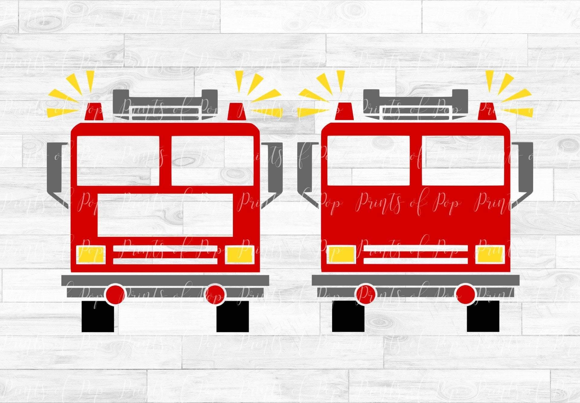 Fire Truck Svg Dxf Png Clip Art By Printsofpop