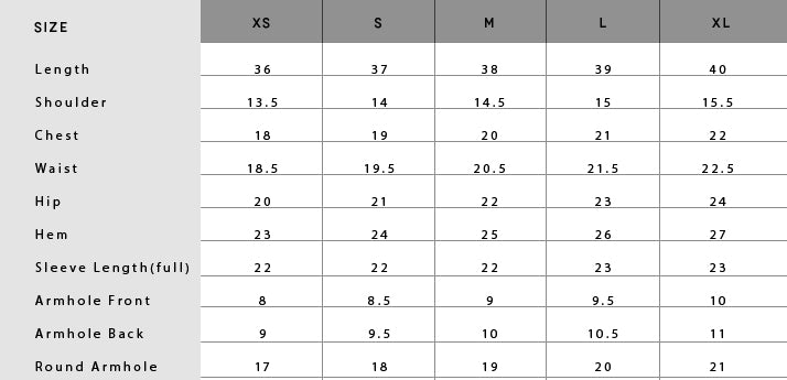 zara jean size chart