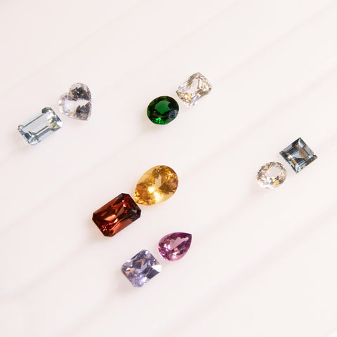 Assortment of colored gemstones
