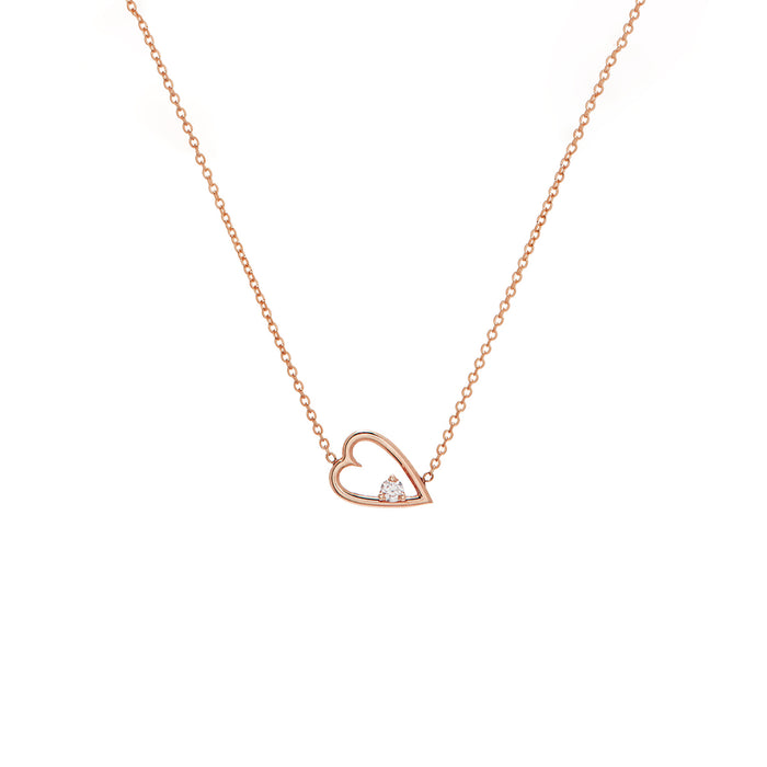 Diamond Open Heart Pendant Necklace