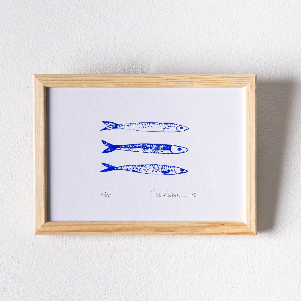 
                
                    Load image into Gallery viewer, Three Sardines, Silkscreen Print, Limited Edition
                
            