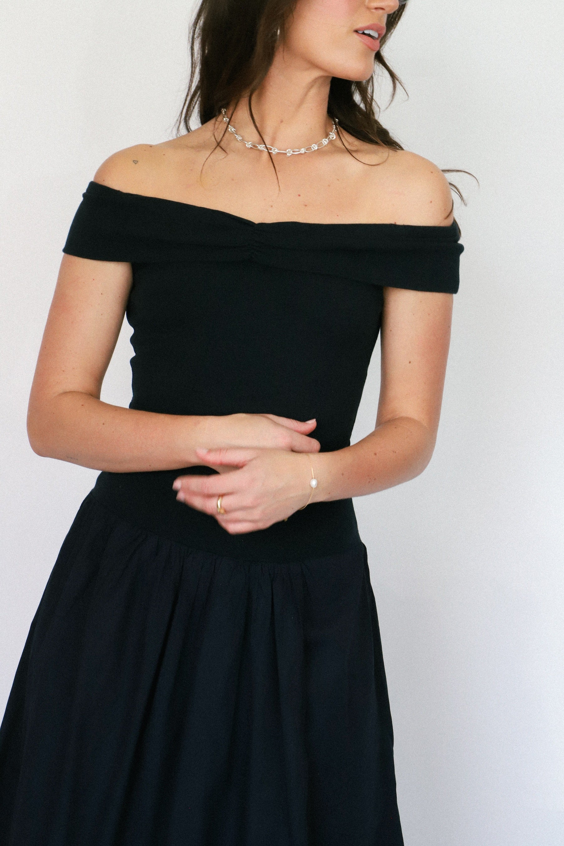 Black Cooler In Capri Skirt Set