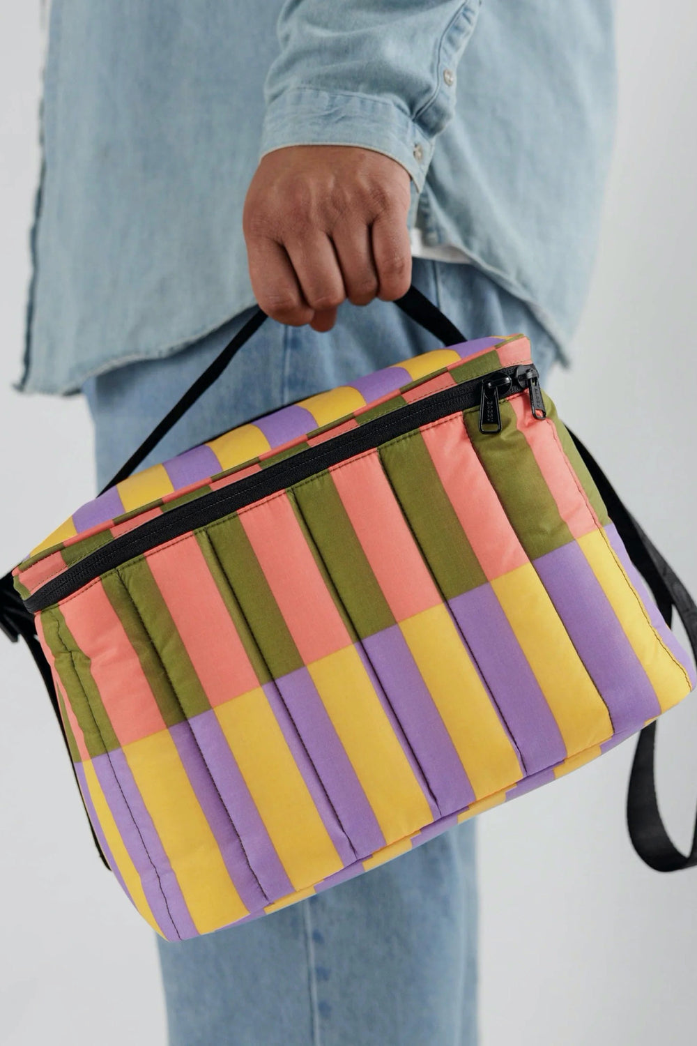 Sunset Quilt Stripe Puffy Cooler Bag