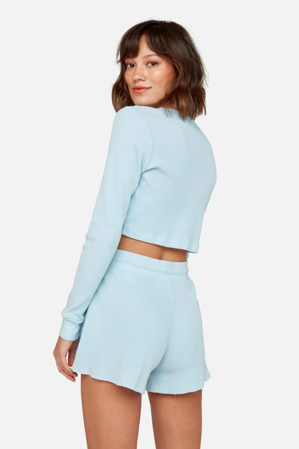 Pale Blue Lane Crop Thermal — Prism Boutique