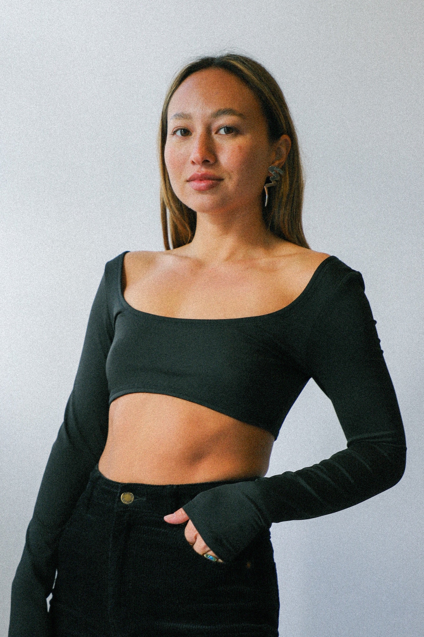 Image of FIND ME NOW<BR>Black Ruth Crop Top<BR>Now $29.40