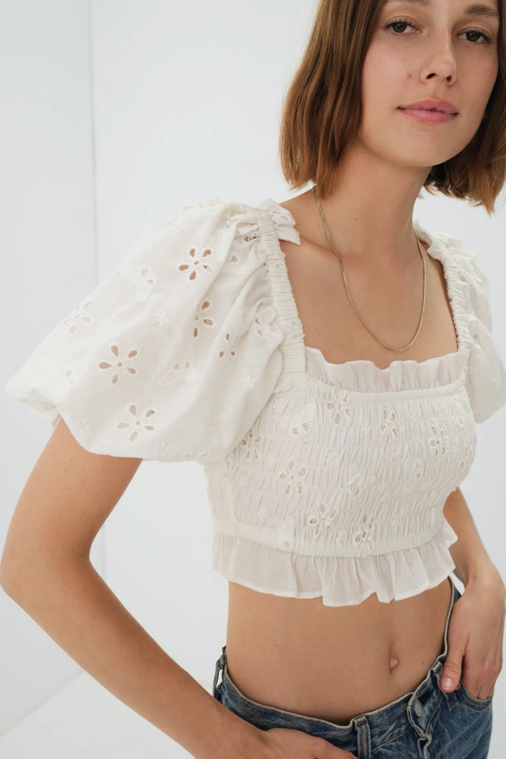 White Addison Blouse