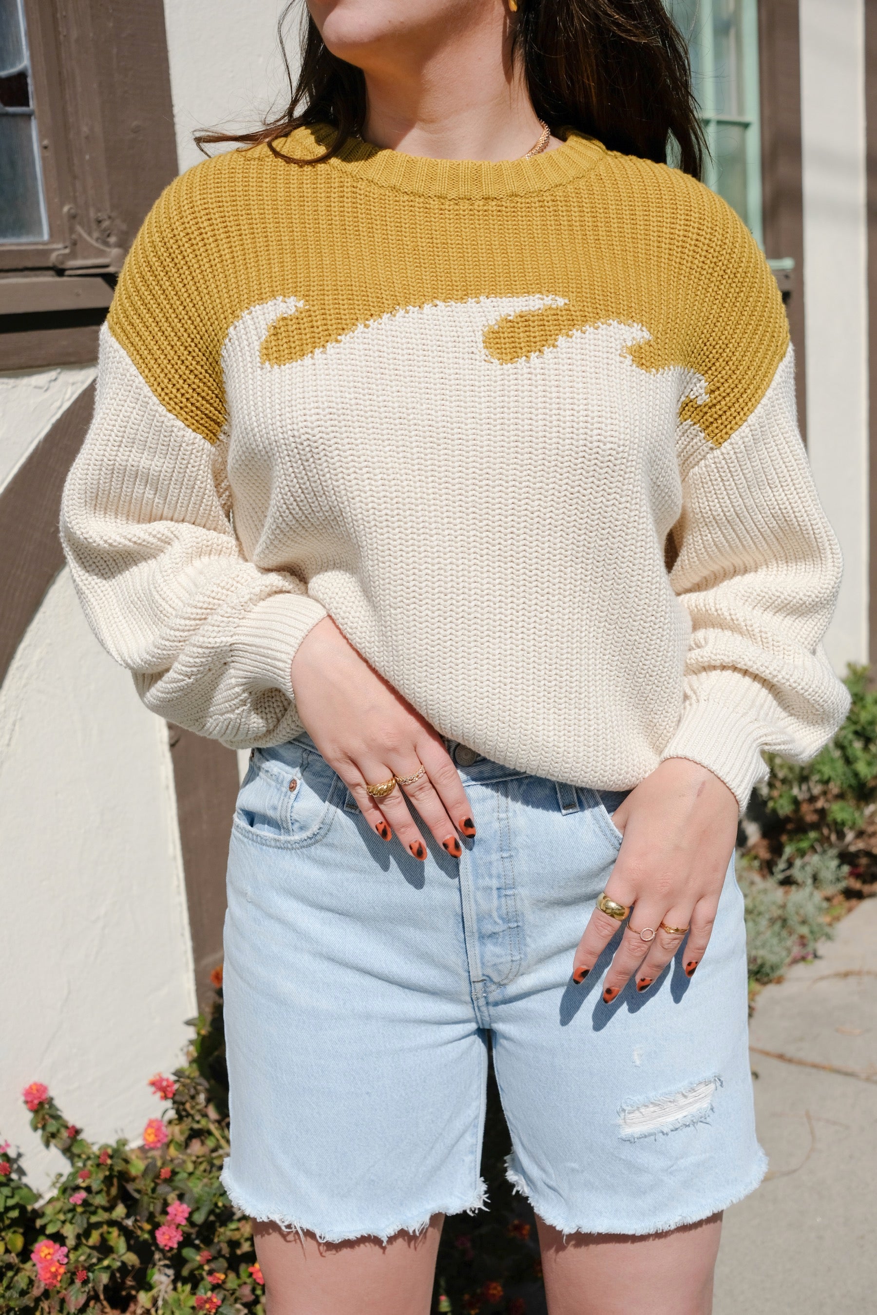 Chartreuse Wave Sweater – Prism Boutique