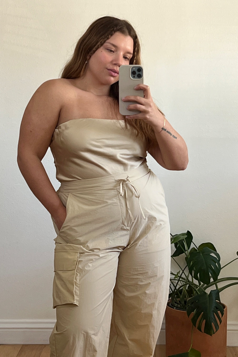 Sand Silky Tube Top