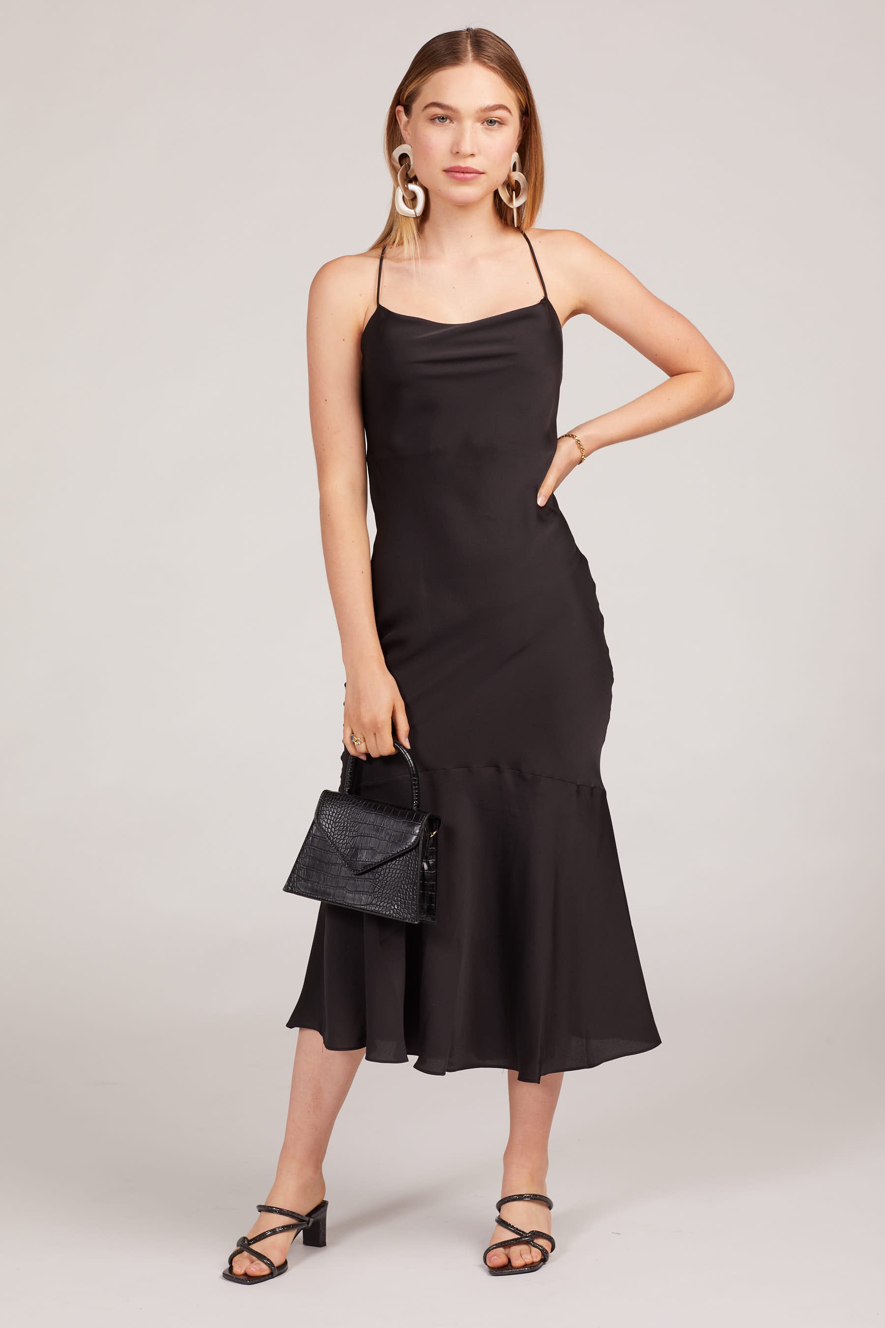 Black Robi Cowl Neck Dress