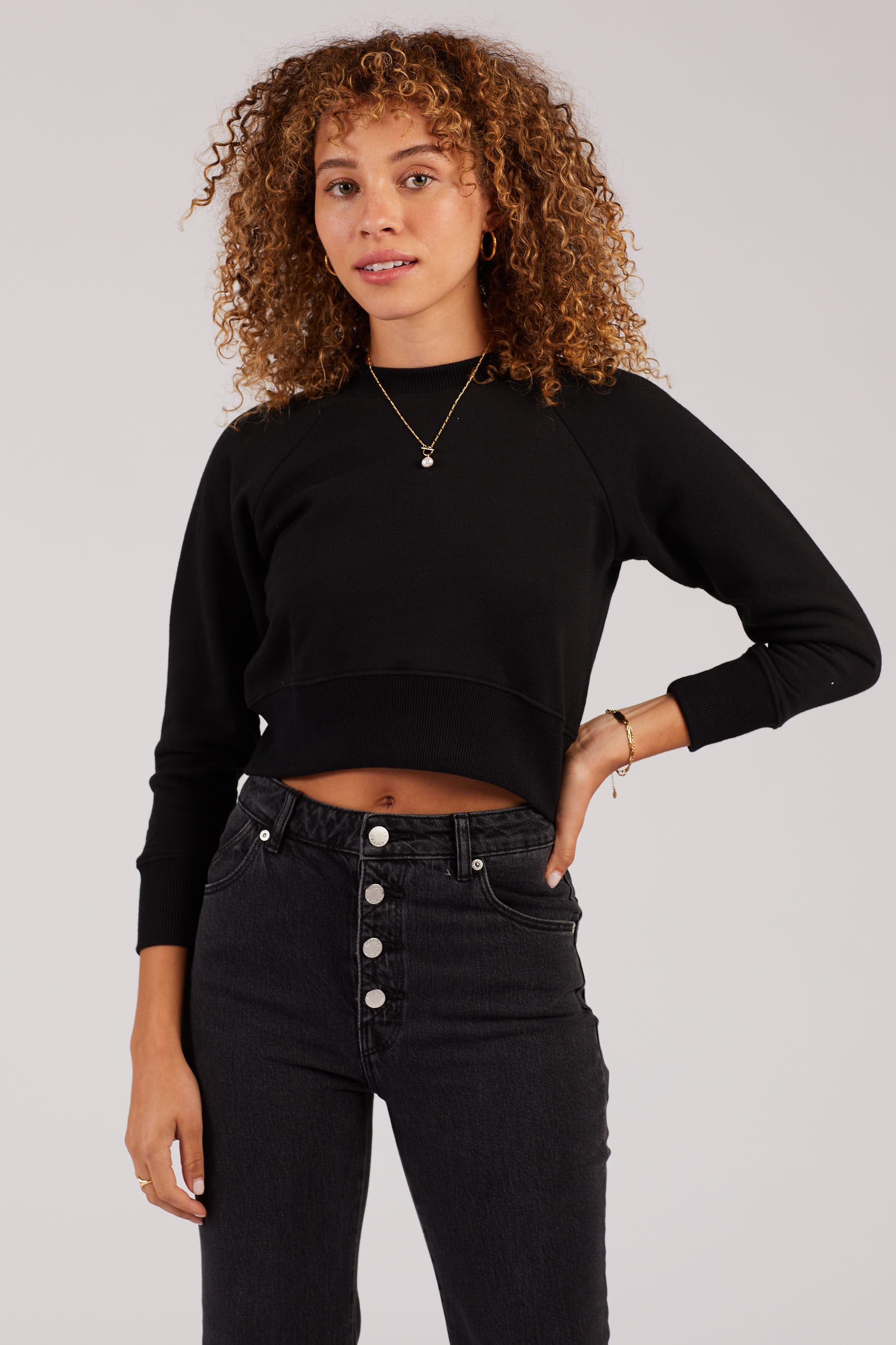 Black Crop Sweatshirt