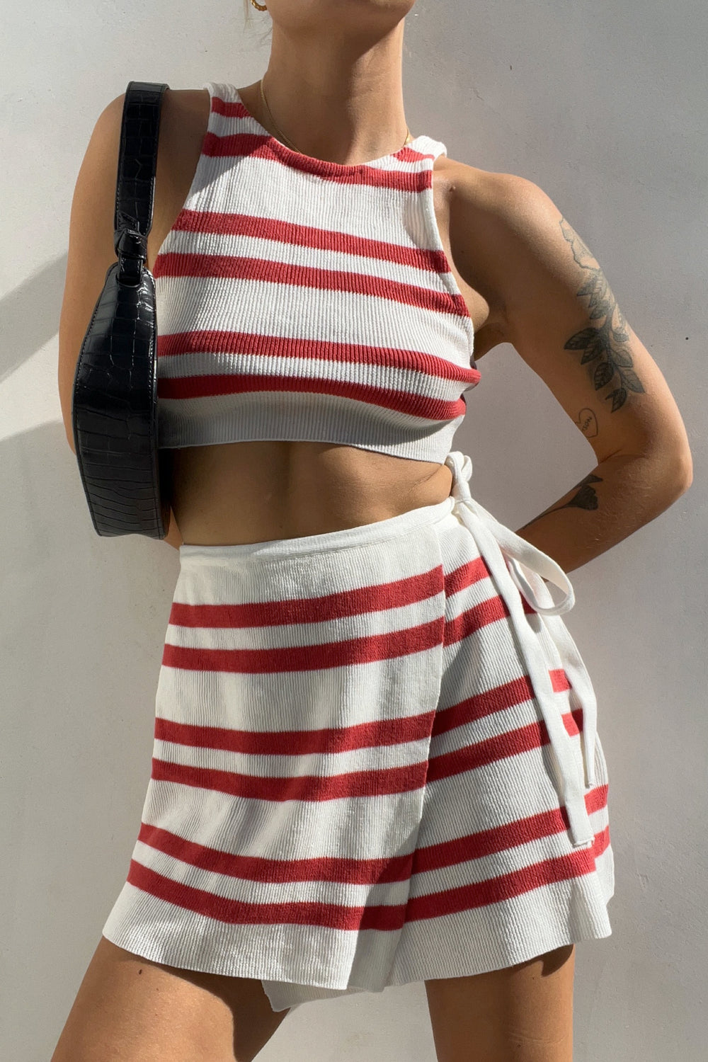 Red Stripe Ramie Tank