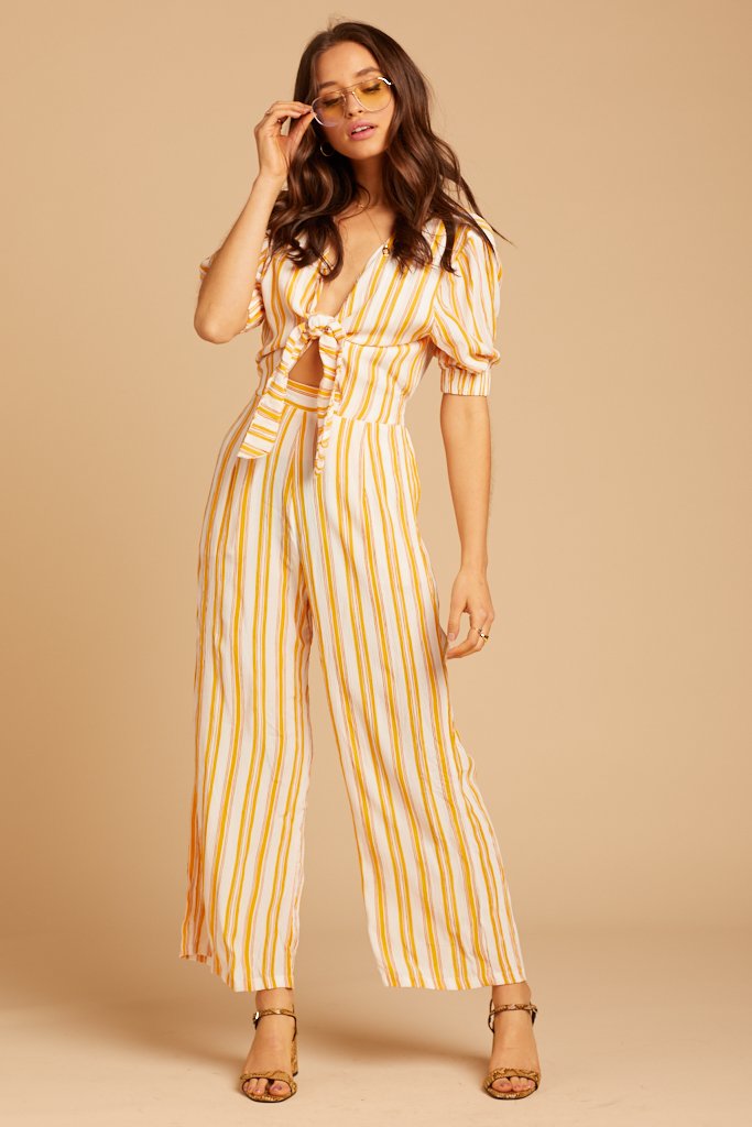 Azure Stripe Matese Jumpsuit