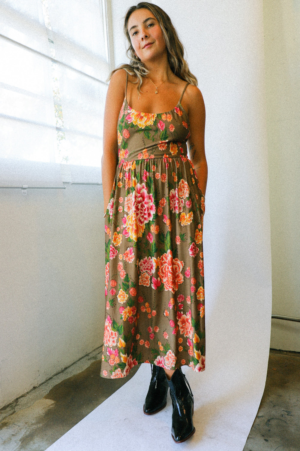 Rust Primrose Floral Cecile Dress