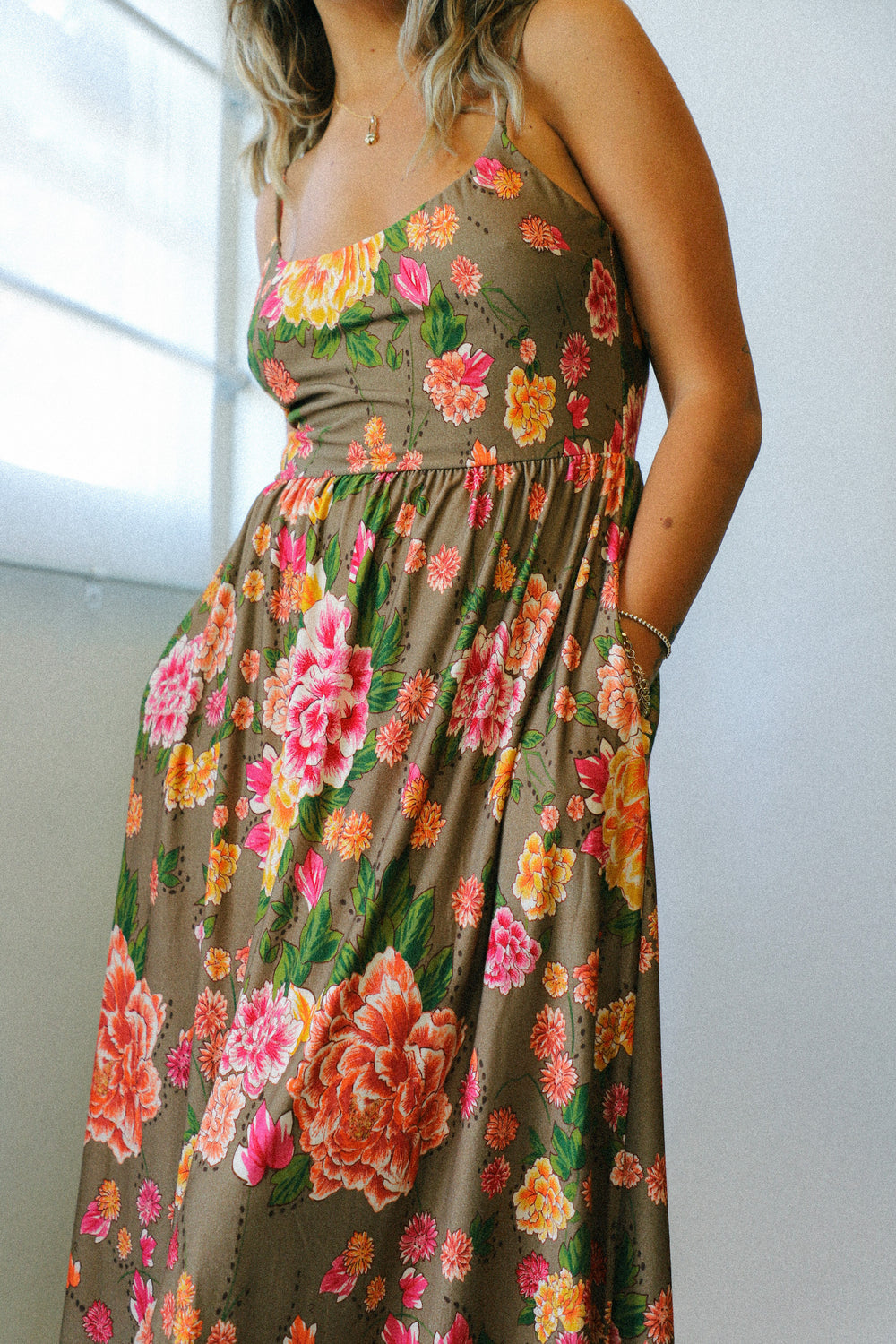 Rust Primrose Floral Cecile Dress