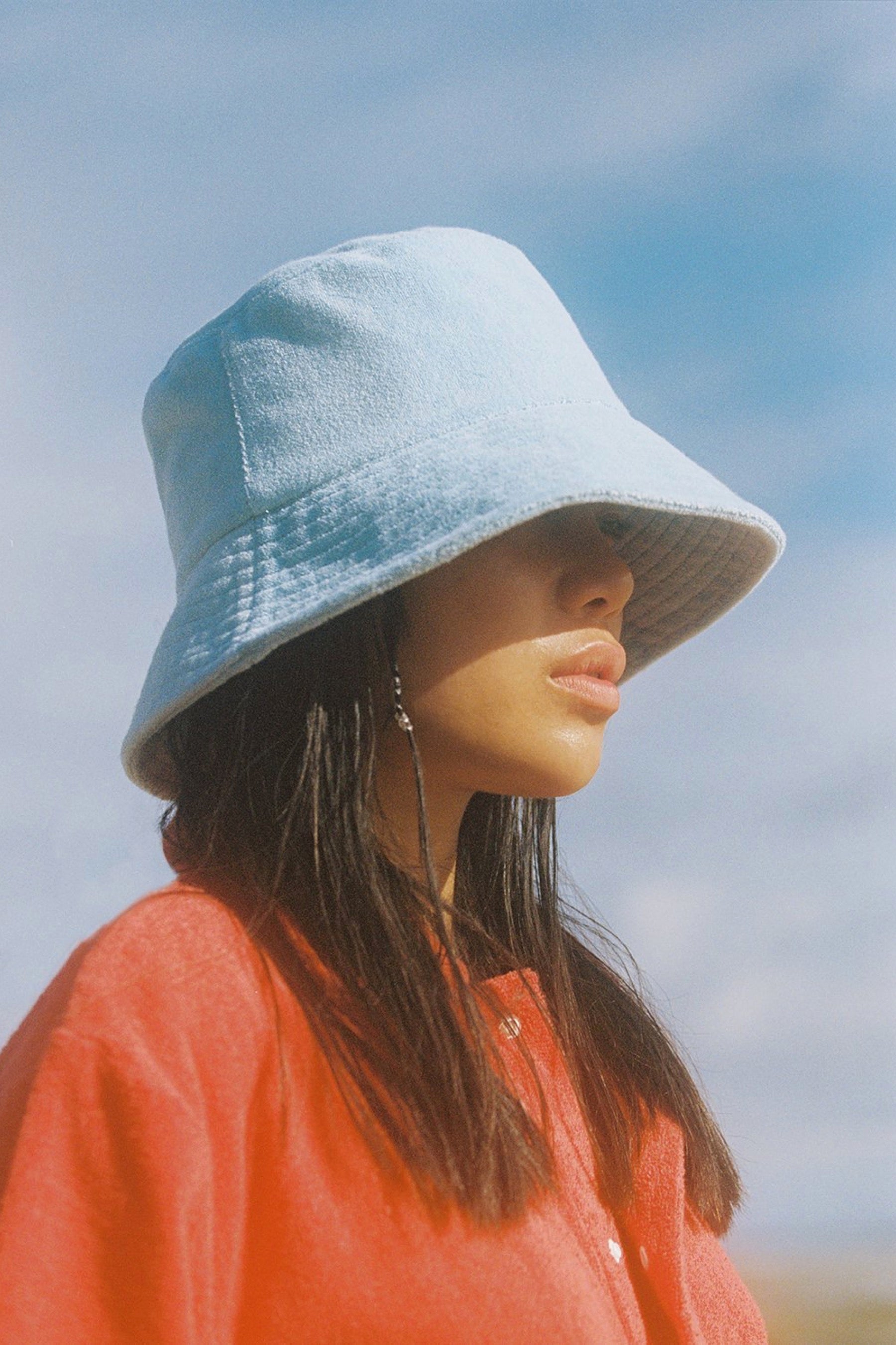 Aqua Terry Wave Bucket Hat