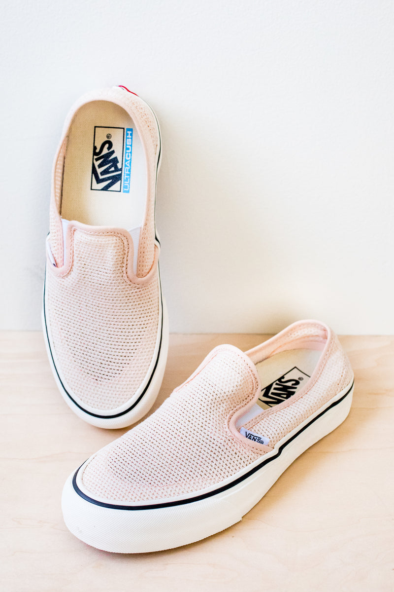 slip on vans peach