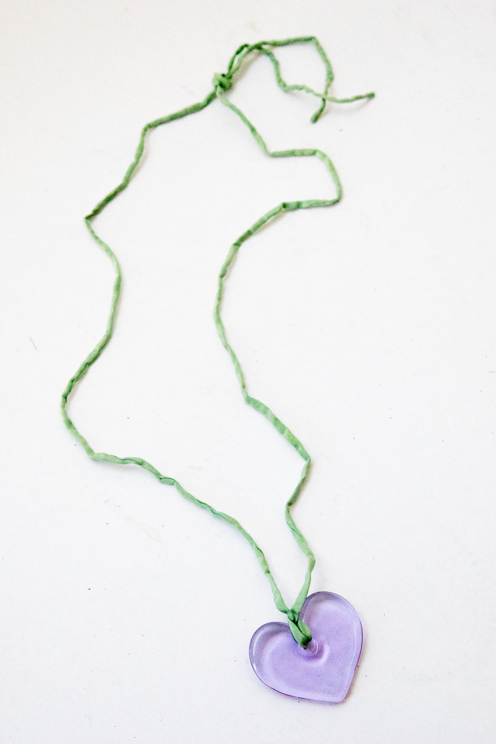 Lavender + Green Heart Necklace