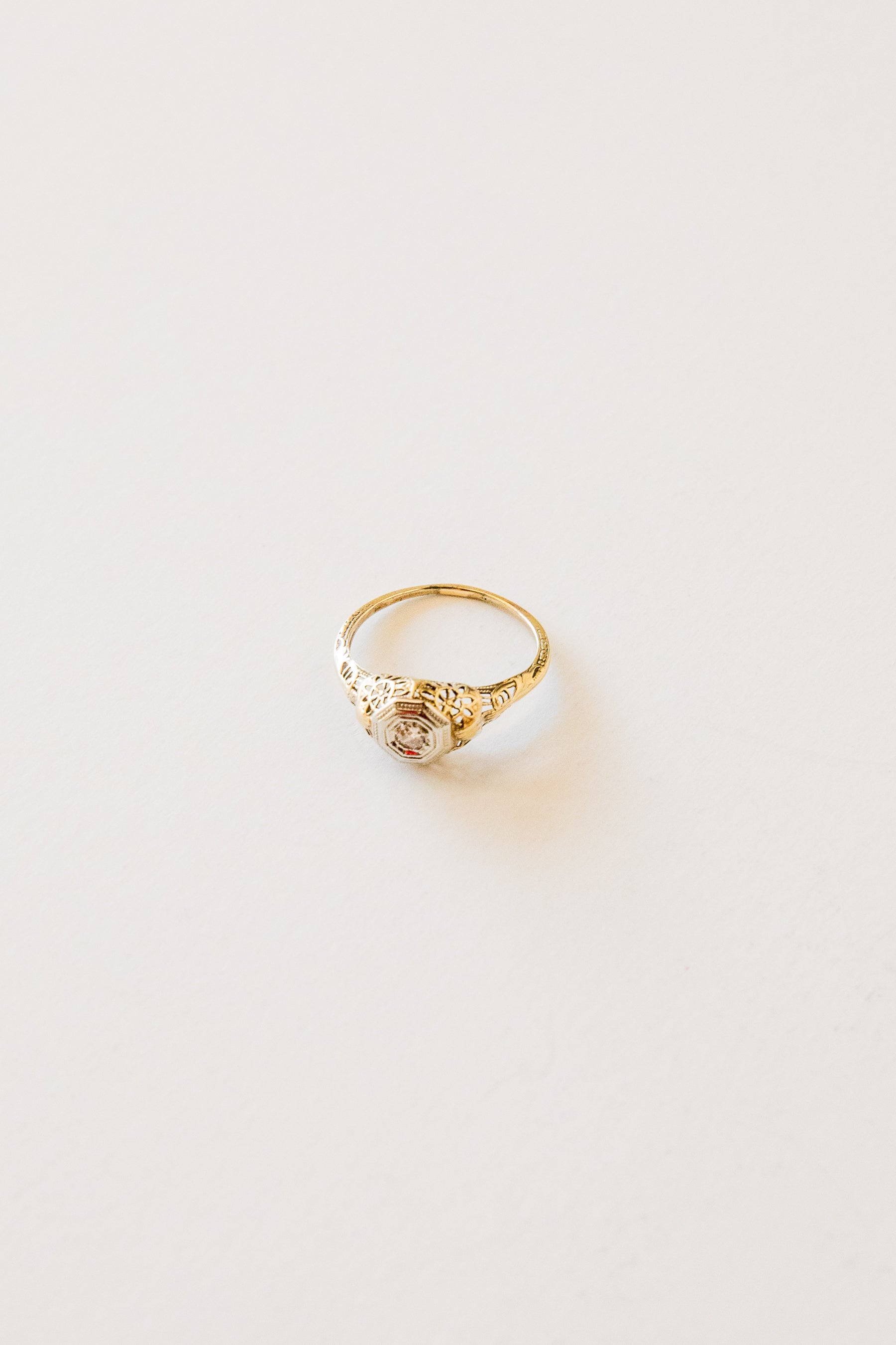 14k Filigree Octagon Ring