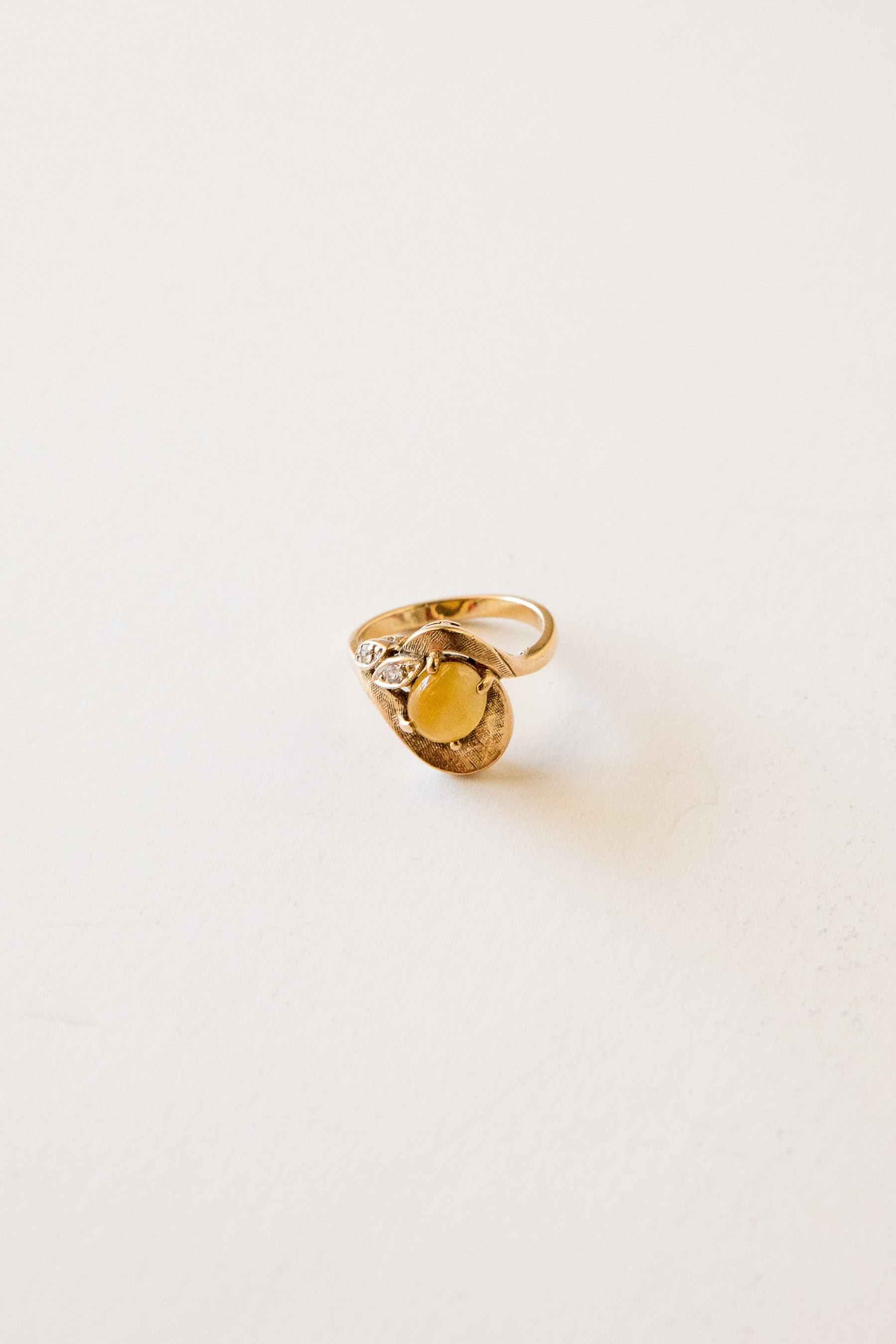 10k Tiger's Eye + Diamond Ring