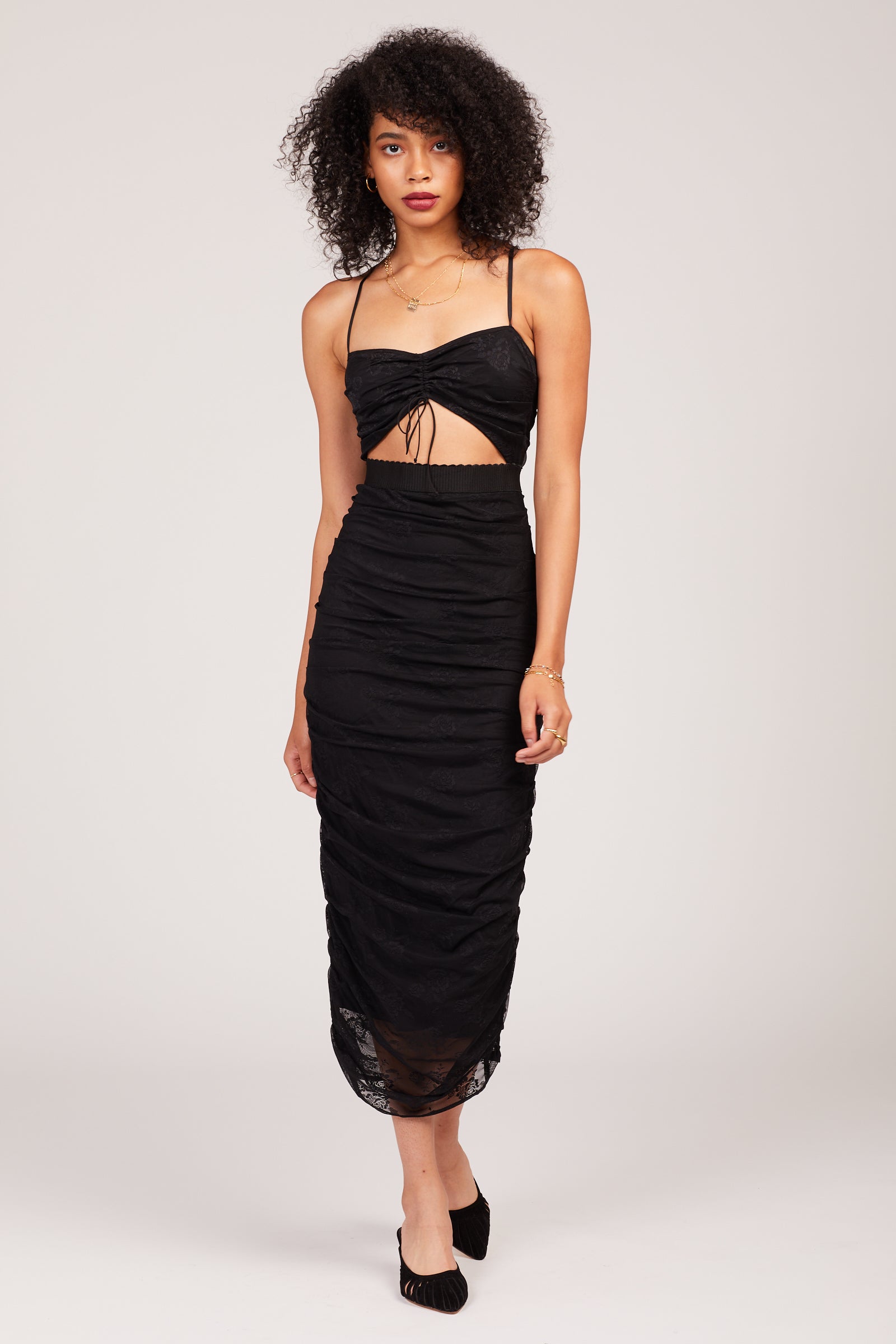 Black Poison Ruched Dress