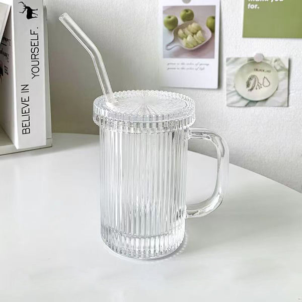 Discover the Eco-Friendly Elegance of our Ripple Portable Glass Cup & Straw  Set