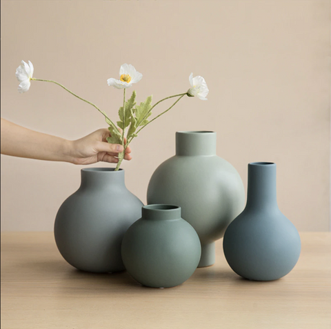 Blue Ceramic Vase Set gifts under 50