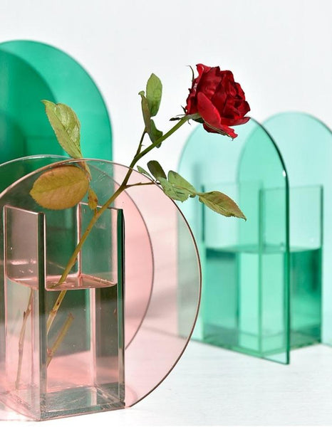 Modern acrylic flower vase object office decor room decor